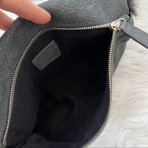 Romygold Grey Fur Trimmed Leather Clutch - Picture 5 of 7